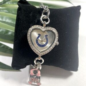 NEW heart rhinestone face with blue horseshoe on face